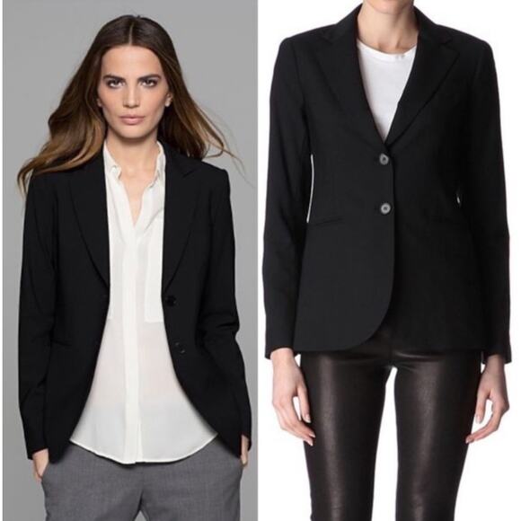 Theory Rory Blazer Size 6 Black Tailor Stretch Wool Long Sleeve Jacket - Picture 1 of 4